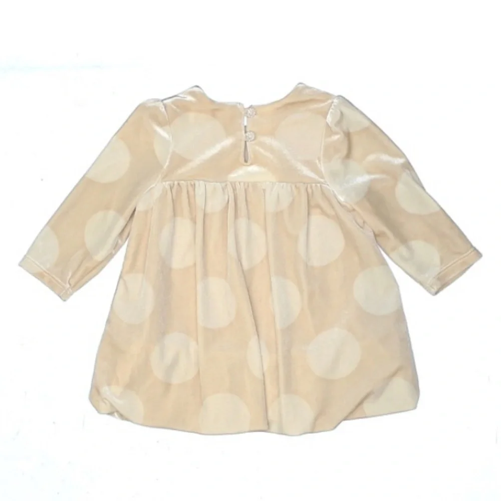 Baby Gap | Pockadot Dress Ruched Beige Soft Part Dress